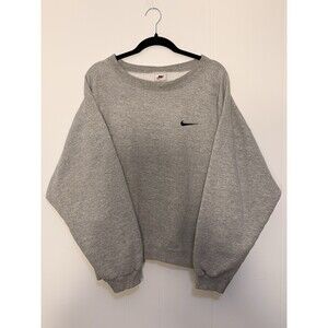 Vintage 90s Nike Sweatshirt Crewneck Grey Size L Boxy Embroidered Oversized Nike